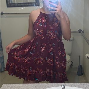 Burgundy floral dress